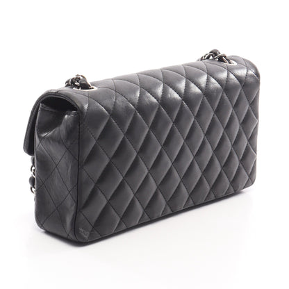 マトラッセ チェーンショルダーバッグ ラムスキン ブラック シルバー金具 シャネル バッグ CHANEL