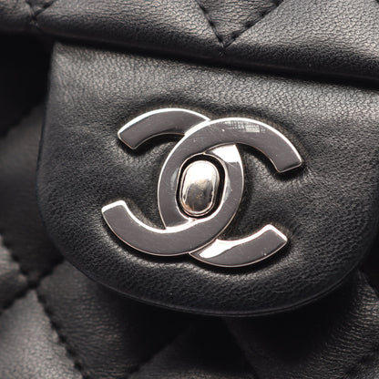 マトラッセ チェーンショルダーバッグ ラムスキン ブラック シルバー金具 シャネル バッグ CHANEL