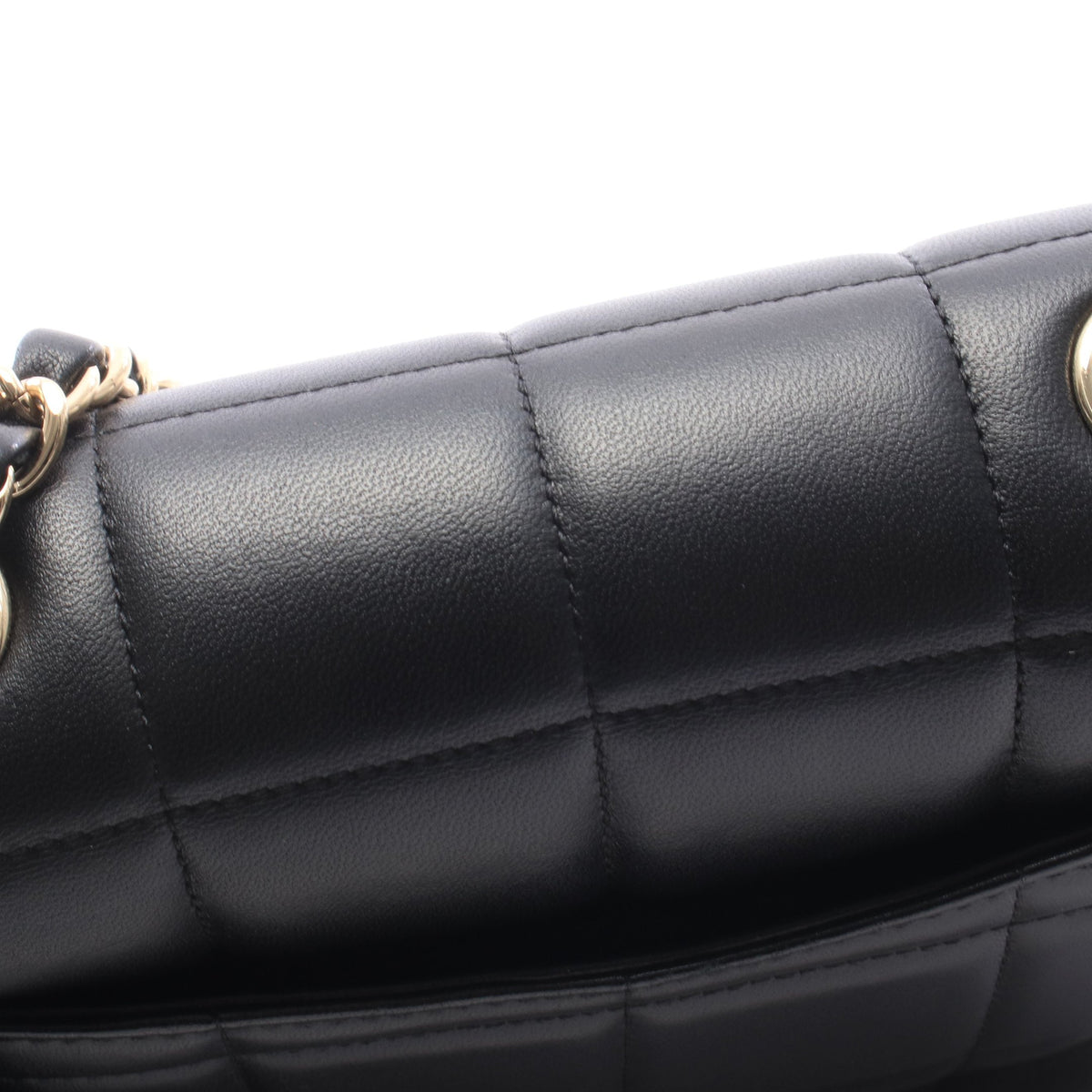 チョコバー ミニフラップ チェーンショルダーバッグ レザー ブラック ゴールド金具 シャネル バッグ CHANEL