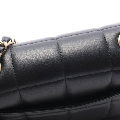チョコバー ミニフラップ チェーンショルダーバッグ レザー ブラック ゴールド金具 シャネル バッグ CHANEL