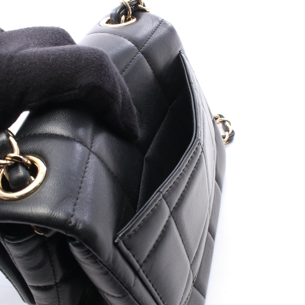 チョコバー ミニフラップ チェーンショルダーバッグ レザー ブラック ゴールド金具 シャネル バッグ CHANEL