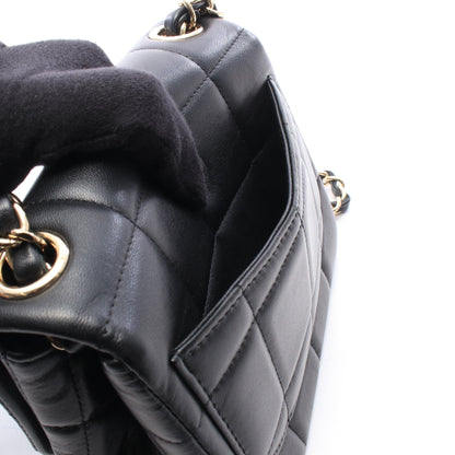 チョコバー ミニフラップ チェーンショルダーバッグ レザー ブラック ゴールド金具 シャネル バッグ CHANEL