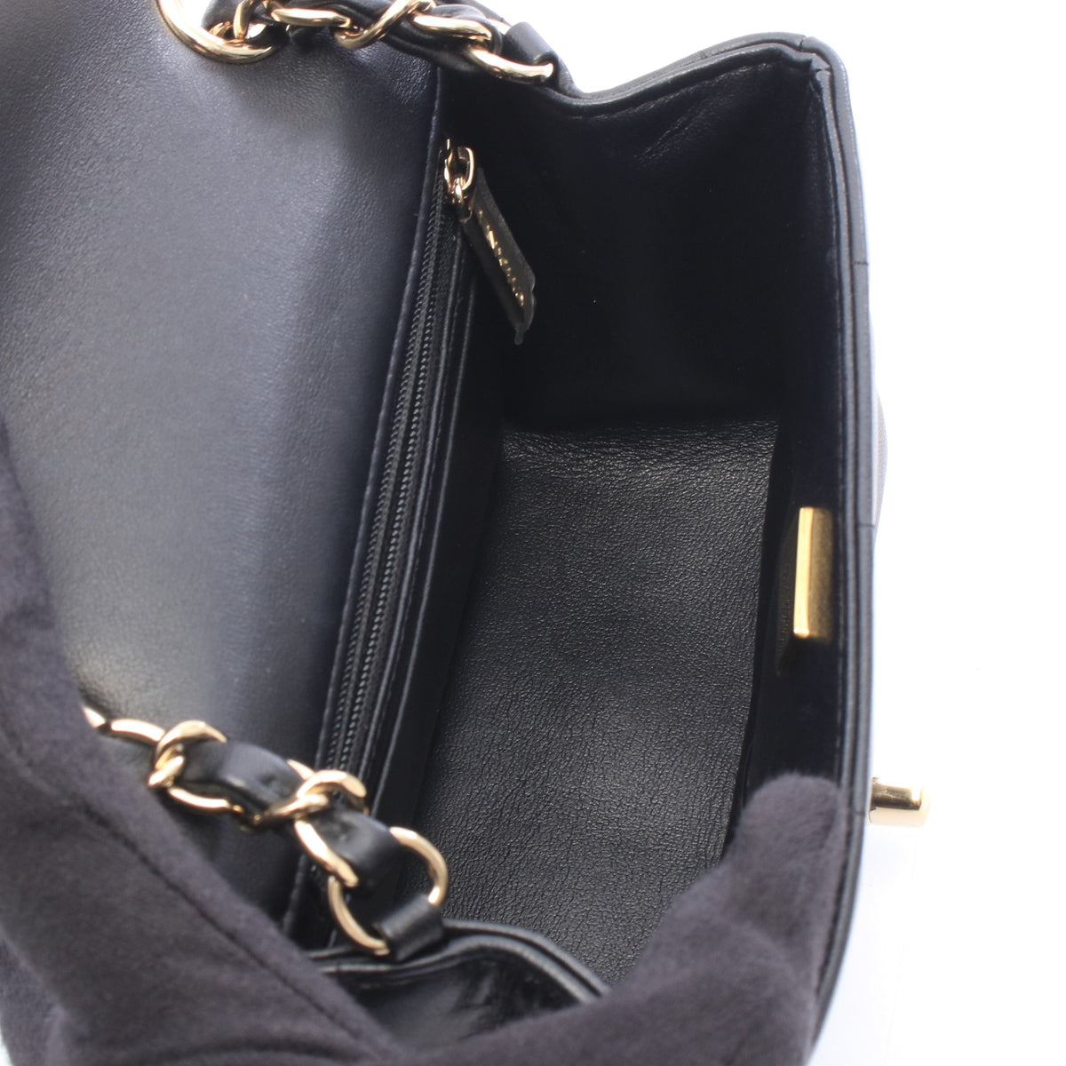 チョコバー ミニフラップ チェーンショルダーバッグ レザー ブラック ゴールド金具 シャネル バッグ CHANEL