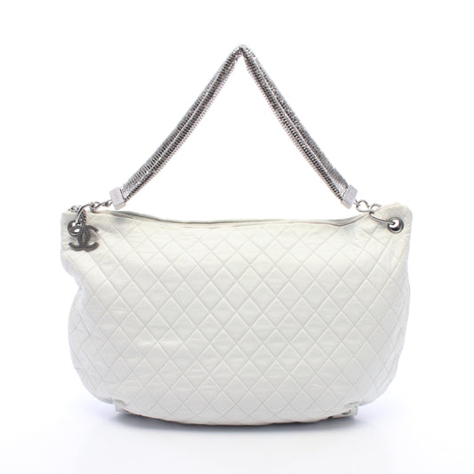 マトラッセ ショルダーバッグ ラムスキン ライトグリーン シルバー金具 シャネル バッグ CHANEL