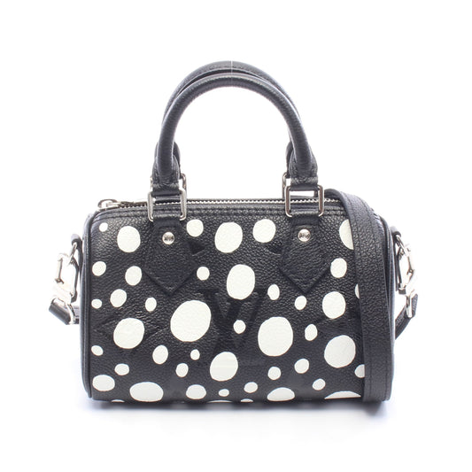 LOUIS VUITTON × yayoi kusama ナノスピーディ インフィニティドット 2WAY ショルダーバッグ PVC レザー ブラック ホワイト ルイヴィトン バッグ LOUIS VUITTON