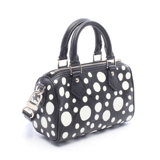 LOUIS VUITTON × yayoi kusama ナノスピーディ インフィニティドット 2WAY ショルダーバッグ PVC レザー ブラック ホワイト ルイヴィトン バッグ LOUIS VUITTON