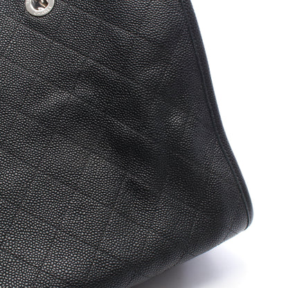マトラッセ ハンドバッグ キャビアスキン ブラック シルバー金具 シャネル バッグ CHANEL