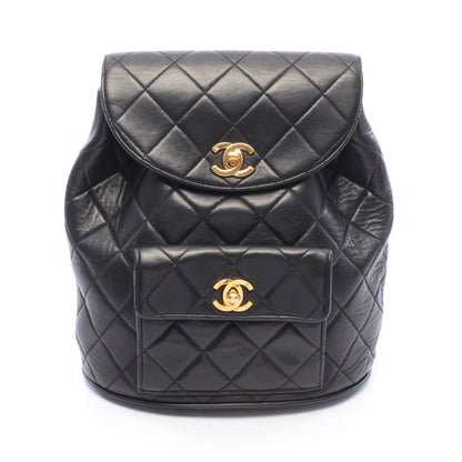 マトラッセ ターンロック チェーン バックパック リュックサック ラムスキン ブラック ゴールド金具 シャネル バッグ CHANEL