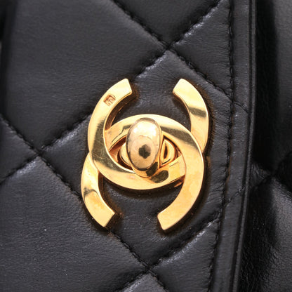 マトラッセ ターンロック チェーン バックパック リュックサック ラムスキン ブラック ゴールド金具 シャネル バッグ CHANEL