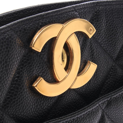 マトラッセ チェーンショルダーバッグ チェーントートバッグ キャビアスキン ブラック ゴールド金具 シャネル バッグ CHANEL
