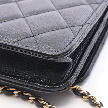 マトラッセ チェーンウォレット キャビアスキン ブラック ゴールド金具 シャネル バッグ CHANEL