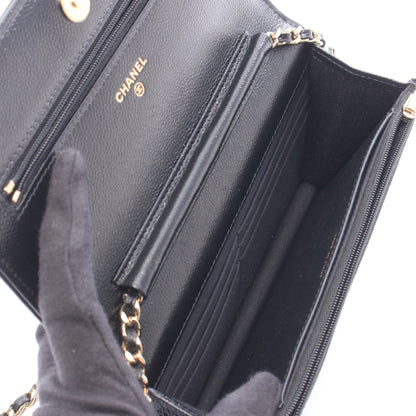 マトラッセ チェーンウォレット キャビアスキン ブラック ゴールド金具 シャネル バッグ CHANEL