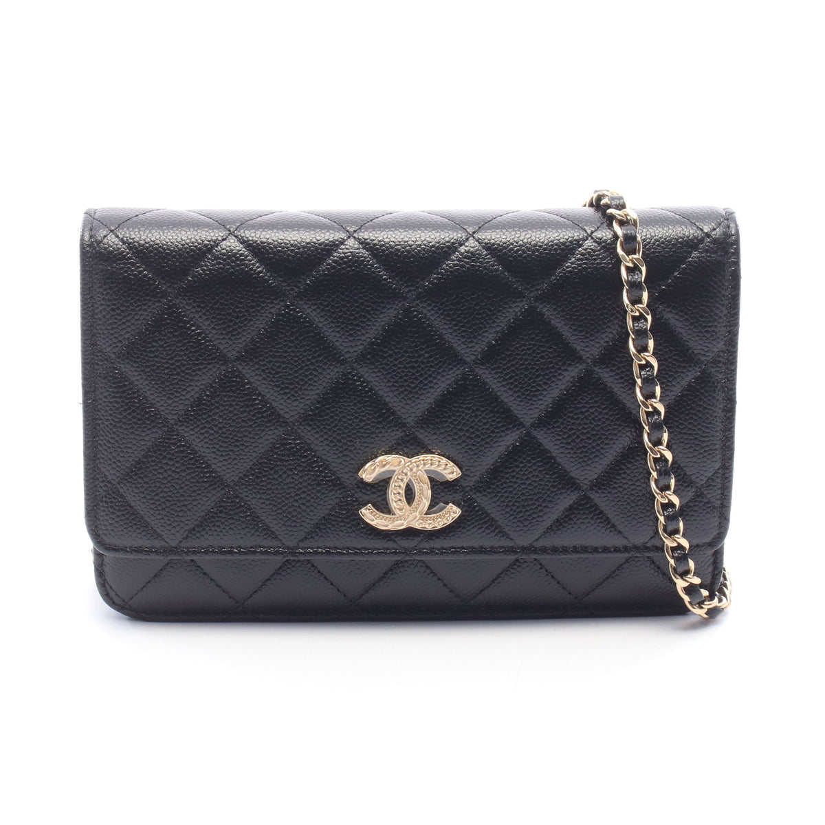 マトラッセ チェーンウォレット キャビアスキン ブラック ゴールド金具 シャネル バッグ CHANEL