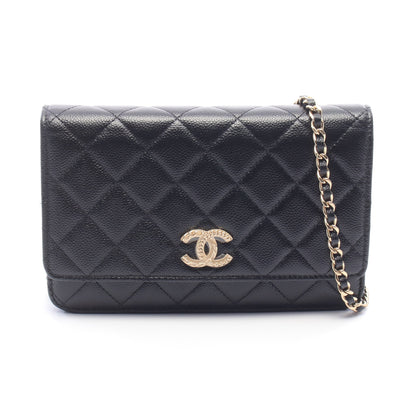 マトラッセ チェーンウォレット キャビアスキン ブラック ゴールド金具 シャネル バッグ CHANEL