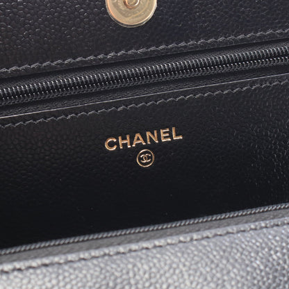 マトラッセ チェーンウォレット キャビアスキン ブラック ゴールド金具 シャネル バッグ CHANEL
