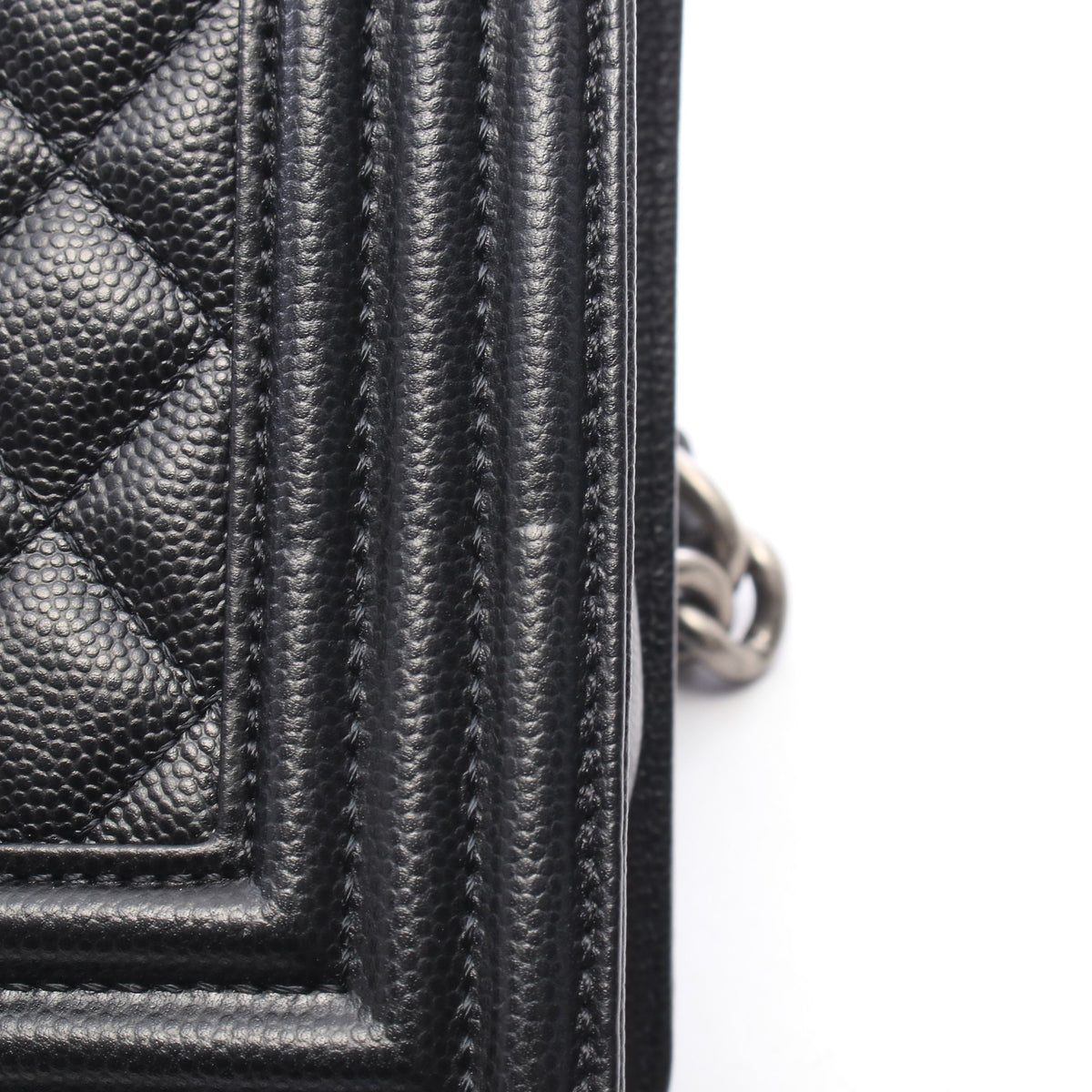 ボーイシャネル チェーンショルダーバッグ キャビアスキン ブラック シルバー金具 シャネル バッグ CHANEL
