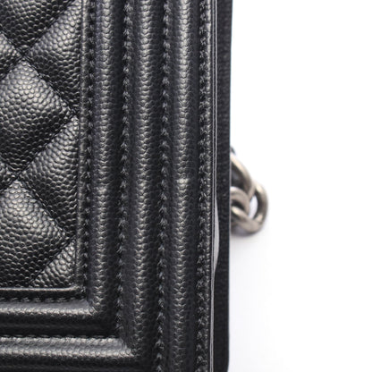 ボーイシャネル チェーンショルダーバッグ キャビアスキン ブラック シルバー金具 シャネル バッグ CHANEL