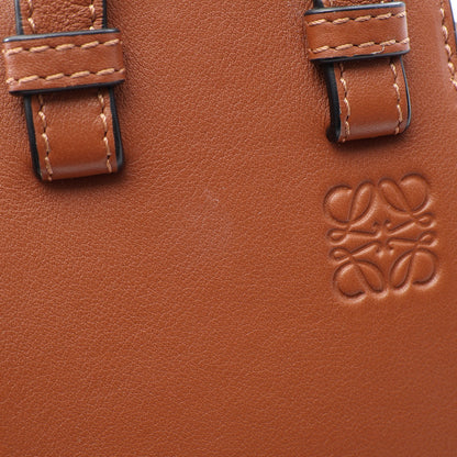 ハンモック ドローストリングバッグ ミニ 2WAY ハンドバッグ キャンバスレザー ブラウン アイボリー ロエベ バッグ LOEWE