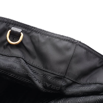 2WAY ハンドバッグ ナイロン レザー ブラック プラダ バッグ PRADA