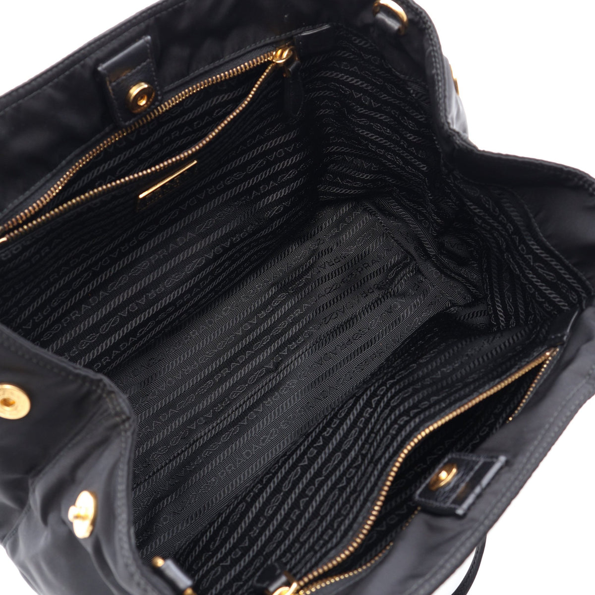 2WAY ハンドバッグ ナイロン レザー ブラック プラダ バッグ PRADA