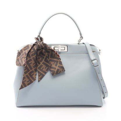 ピーカブー レギュラー 2WAY ハンドバッグ レザー ライトブルー フェンディ バッグ FENDI