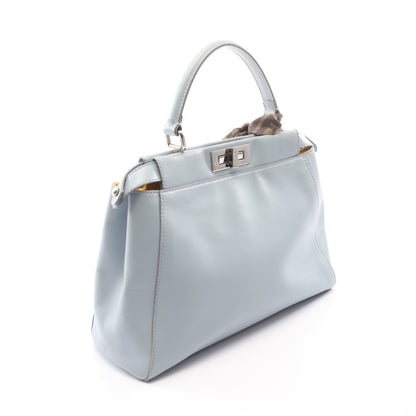 ピーカブー レギュラー 2WAY ハンドバッグ レザー ライトブルー フェンディ バッグ FENDI