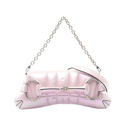 ホースビット 2WAY チェーンハンドバッグ レザー ピンク グッチ バッグ GUCCI
