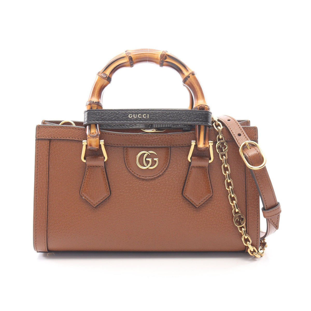 ダイアナ スモール 2WAY ハンドバッグ レザー ブラウン グッチ バッグ GUCCI