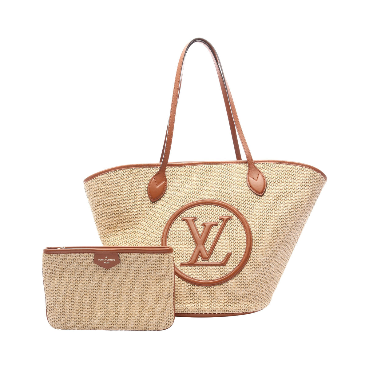 サンジャック ショルダーバッグ トートバッグ ニットラフィア ベージュ ブラウン ルイヴィトン バッグ LOUIS VUITTON