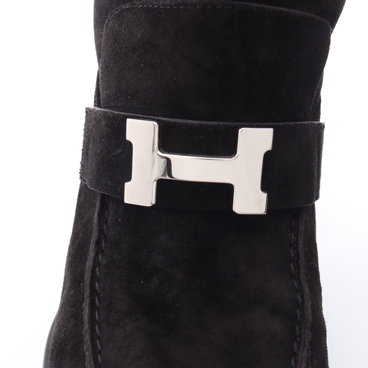 Folie フォリー ロング ブーツ スエード ブラック エルメス シューズ HERMES