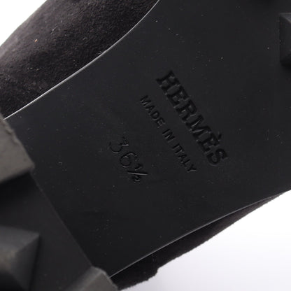 Folie フォリー ロング ブーツ スエード ブラック エルメス シューズ HERMES