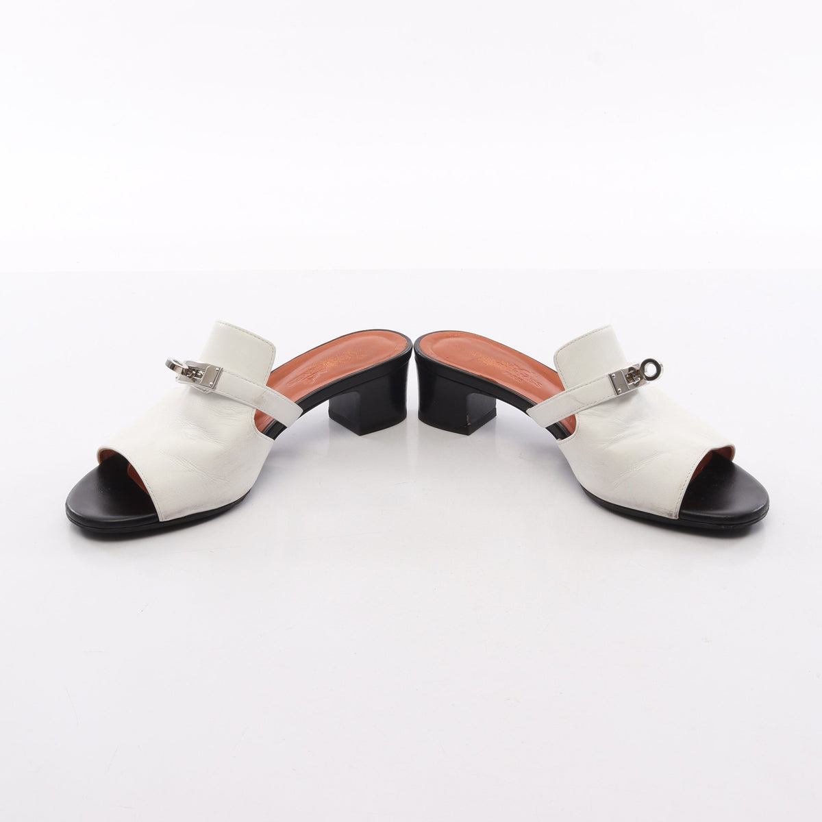 キャンディ ミュール サンダル レザー ホワイト エルメス シューズ HERMES