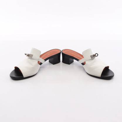 キャンディ ミュール サンダル レザー ホワイト エルメス シューズ HERMES