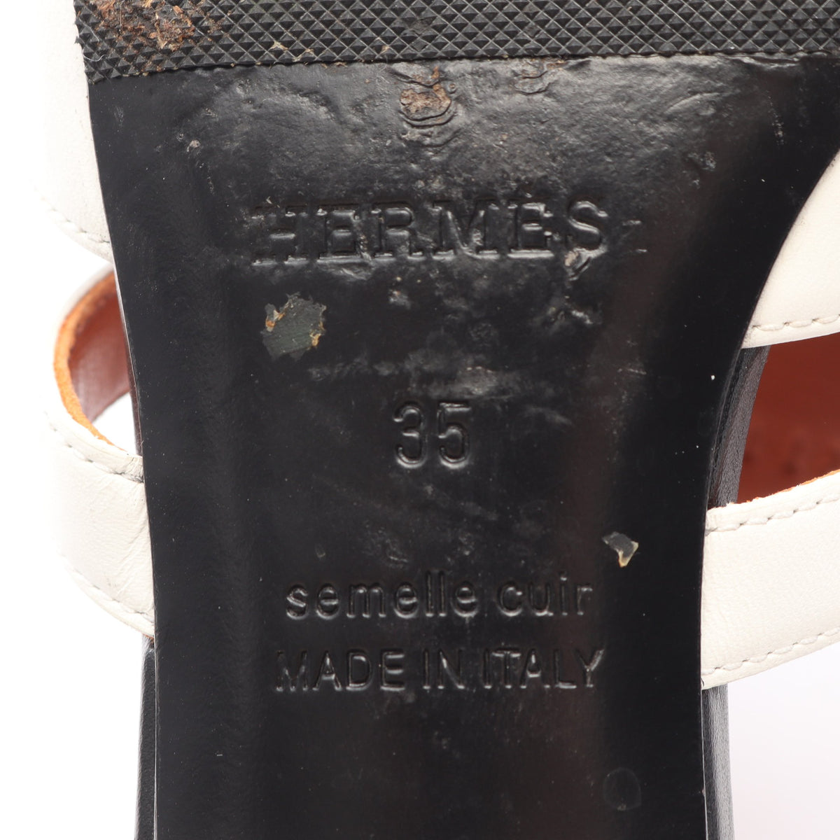 キャンディ ミュール サンダル レザー ホワイト エルメス シューズ HERMES