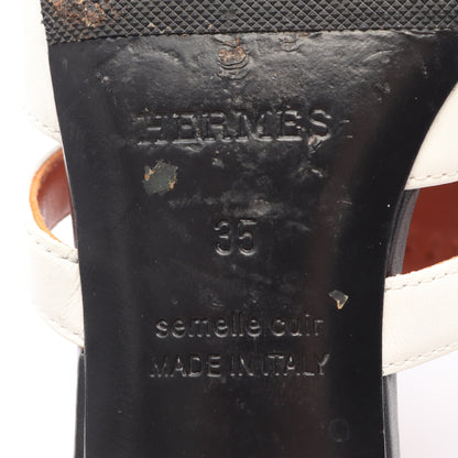 キャンディ ミュール サンダル レザー ホワイト エルメス シューズ HERMES