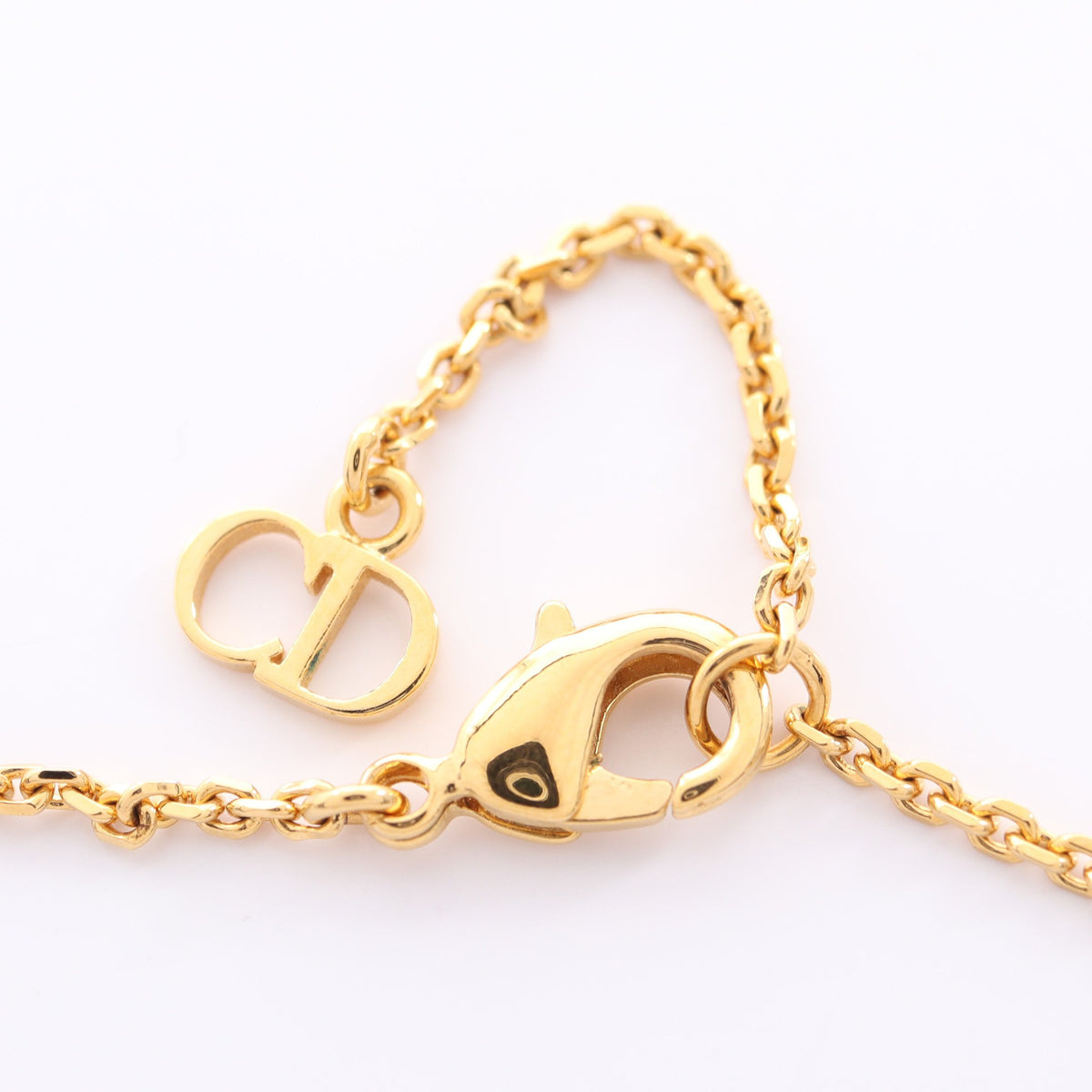 CDロゴ ネックレス GP ラインストーン フェイクパール ゴールド クリア オフホワイト クリスチャンディオール アクセサリー Christian Dior