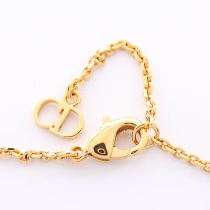 CDロゴ ネックレス GP ラインストーン フェイクパール ゴールド クリア オフホワイト クリスチャンディオール アクセサリー Christian Dior