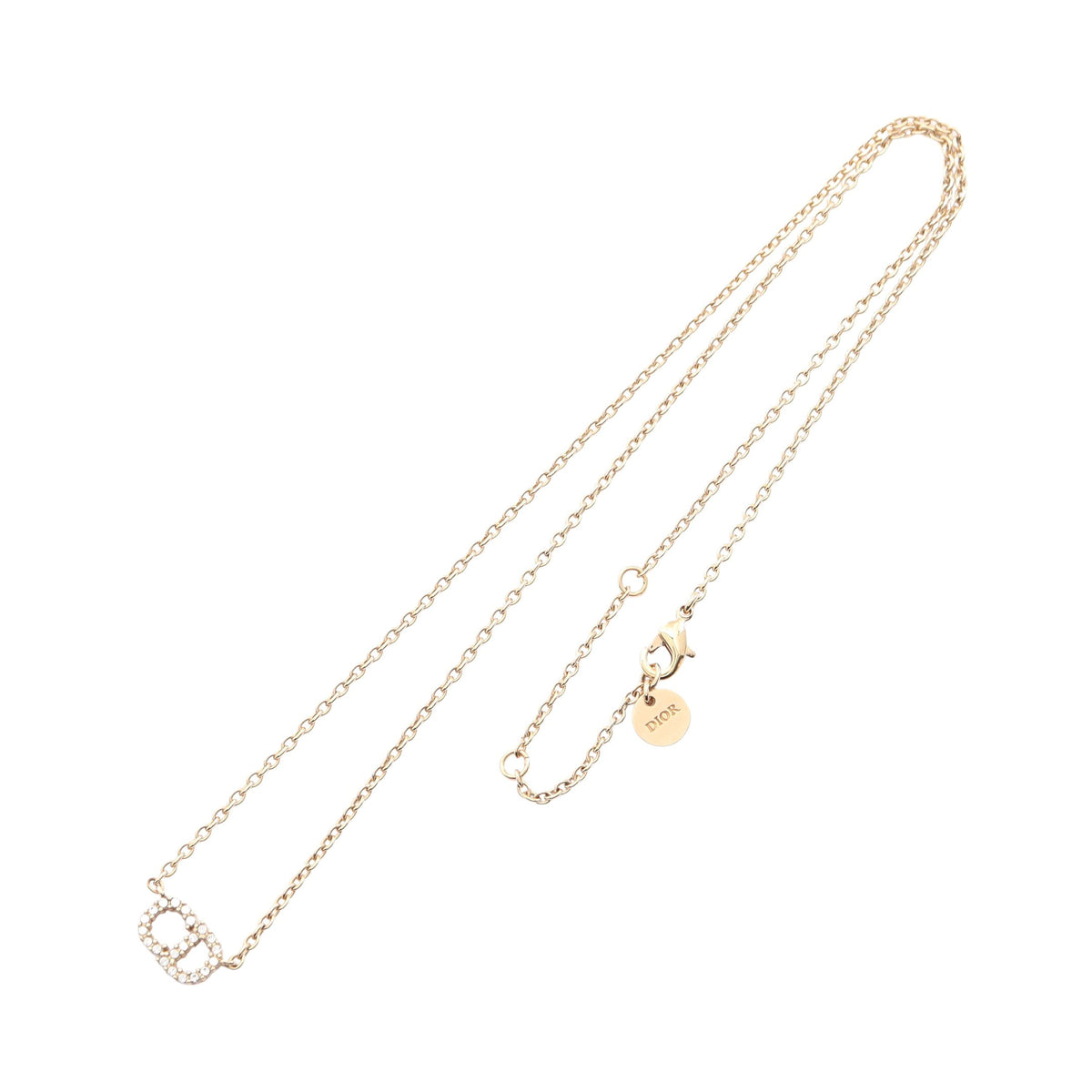 CDロゴ ネックレス GP ラインストーン ゴールド クリア クリスチャンディオール アクセサリー Christian Dior