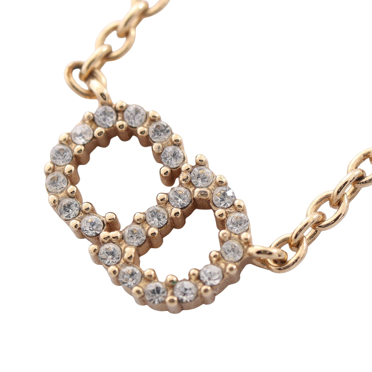 CDロゴ ネックレス GP ラインストーン ゴールド クリア クリスチャンディオール アクセサリー Christian Dior