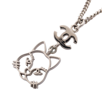 B16K ココマーク キャット ネックレス ラインストーン シルバー クリア シャネル アクセサリー CHANEL