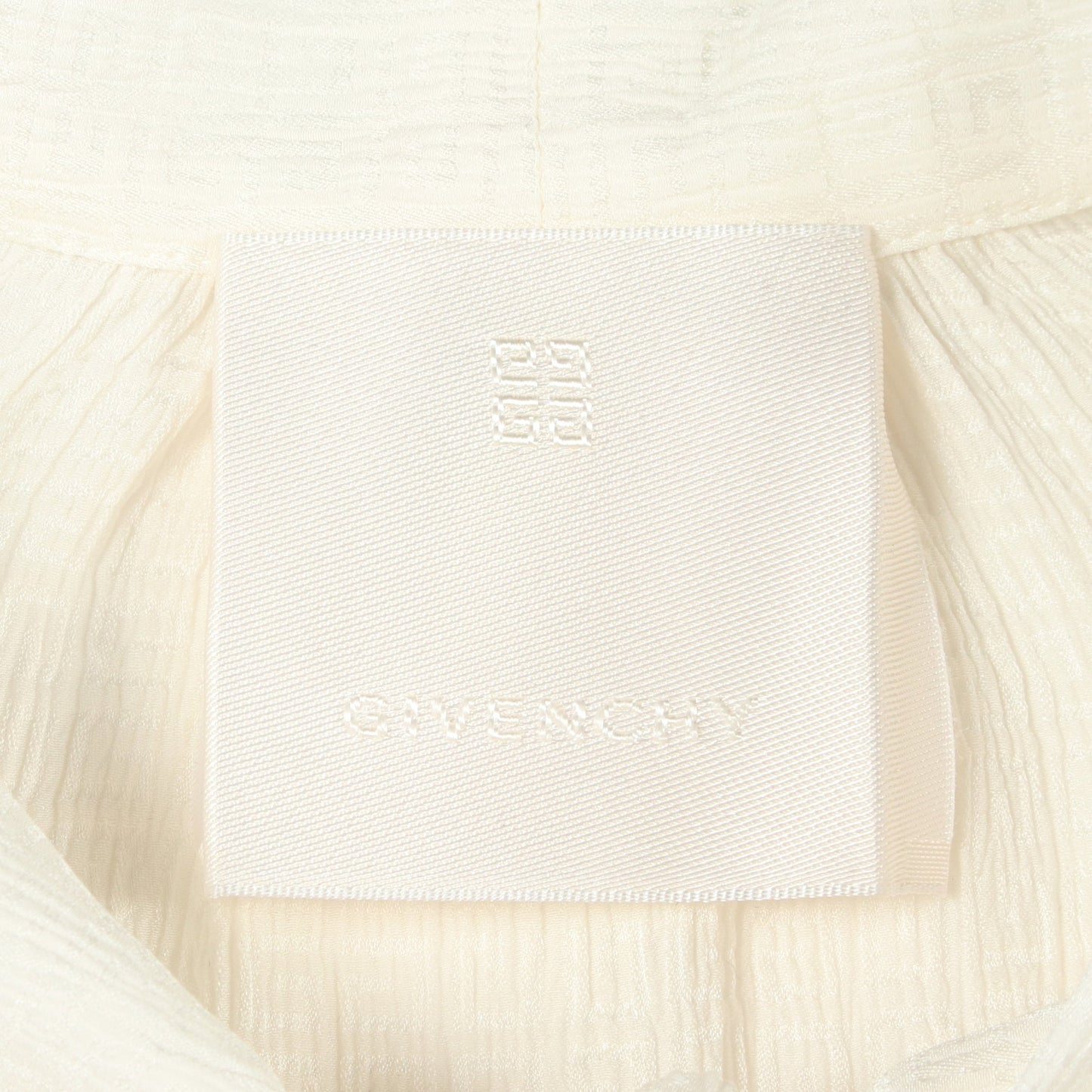 ロゴ総柄 ボウタイ プルオーバー ブラウス シルク ホワイト ジバンシィ トップス GIVENCHY