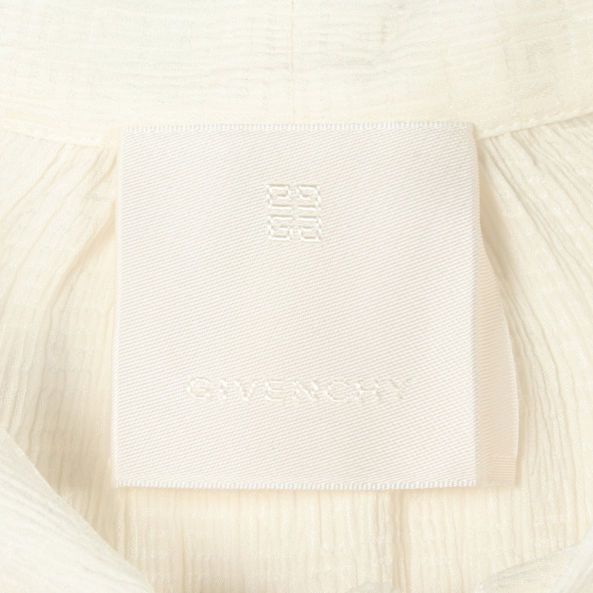 ロゴ総柄 ボウタイ プルオーバー ブラウス シルク ホワイト ジバンシィ トップス GIVENCHY