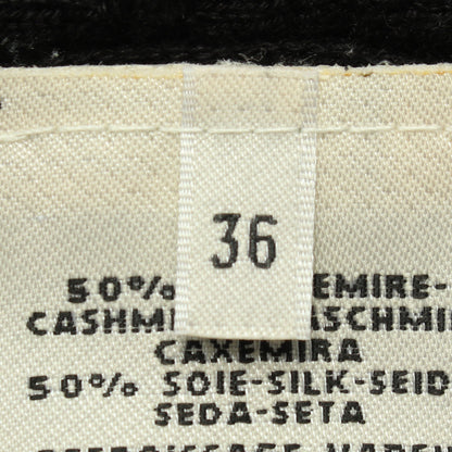 ノースリーブ リップル編み ニットワンピース カシミヤ シルク ブラック エルメス ワンピース HERMES