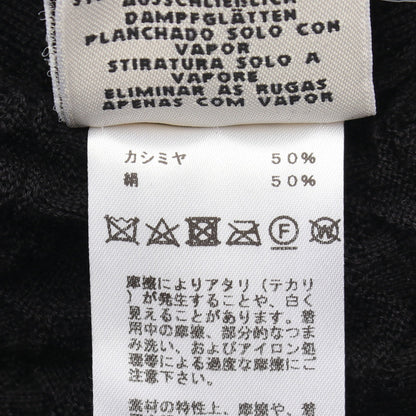 ノースリーブ リップル編み ニットワンピース カシミヤ シルク ブラック エルメス ワンピース HERMES