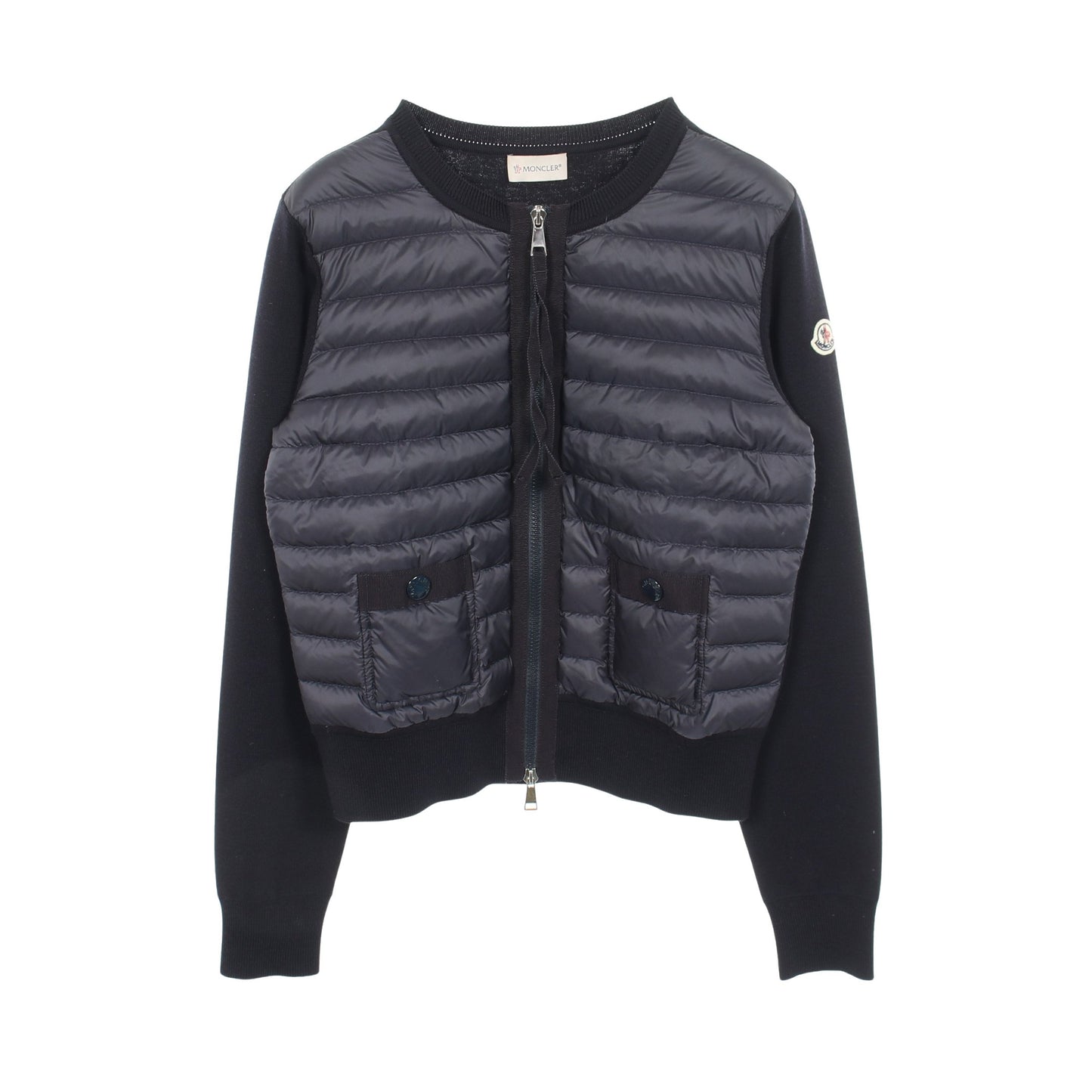 CARDIGAN TRICOT ニット切替 ダウンジャケット ナイロン ウール ネイビー モンクレール