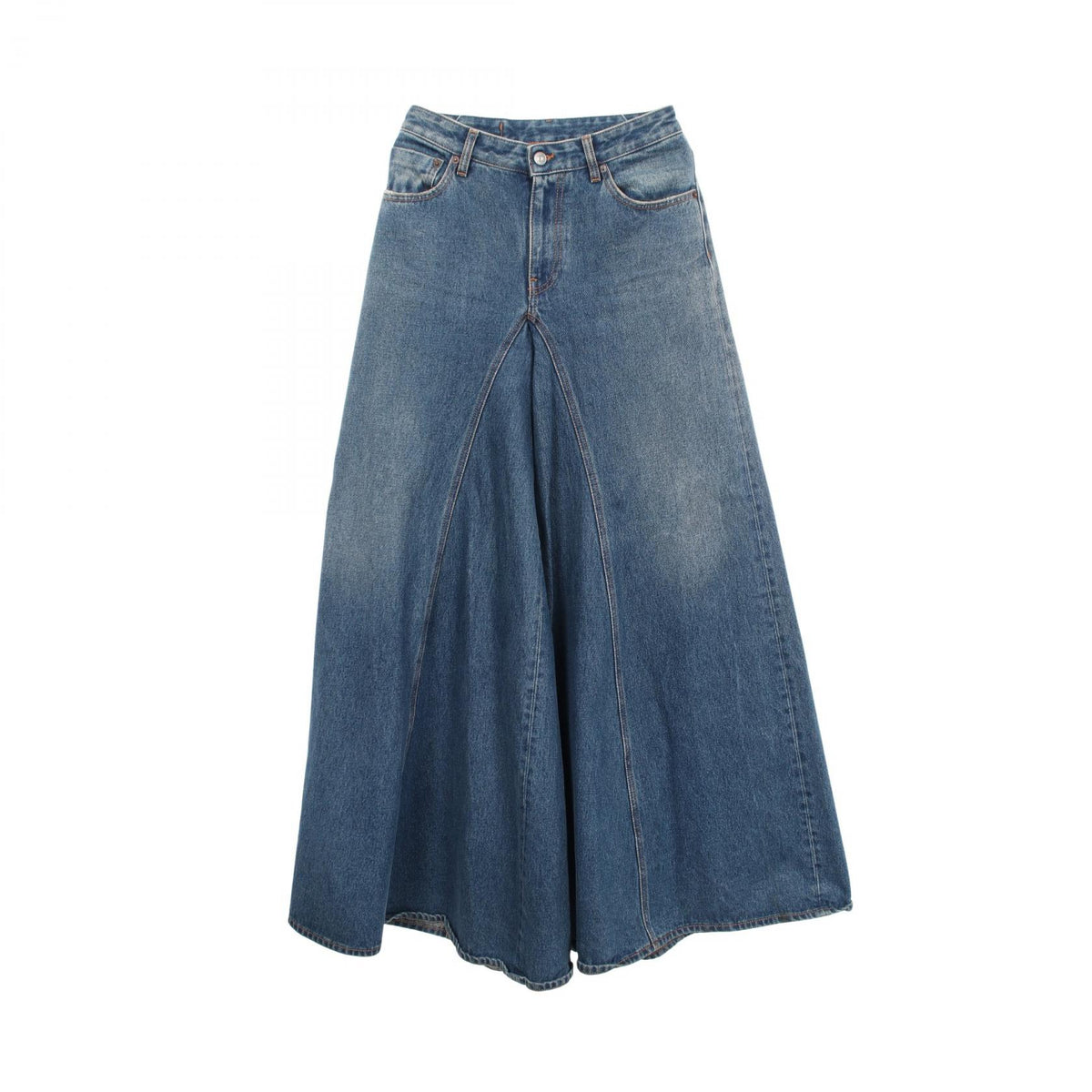 ワイド デニムパンツ コットン インディゴブルー エムエムシックスメゾンマルジェラ ボトムス MM6 MAISON MARGIELA