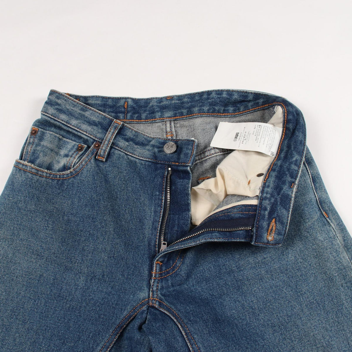 ワイド デニムパンツ コットン インディゴブルー エムエムシックスメゾンマルジェラ ボトムス MM6 MAISON MARGIELA