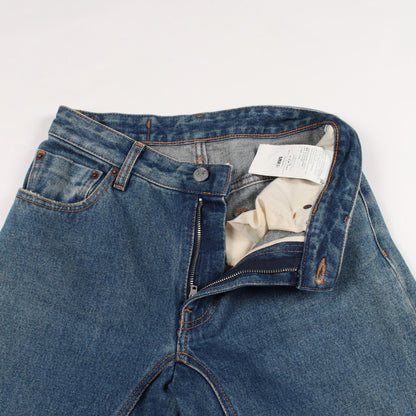 ワイド デニムパンツ コットン インディゴブルー エムエムシックスメゾンマルジェラ ボトムス MM6 MAISON MARGIELA