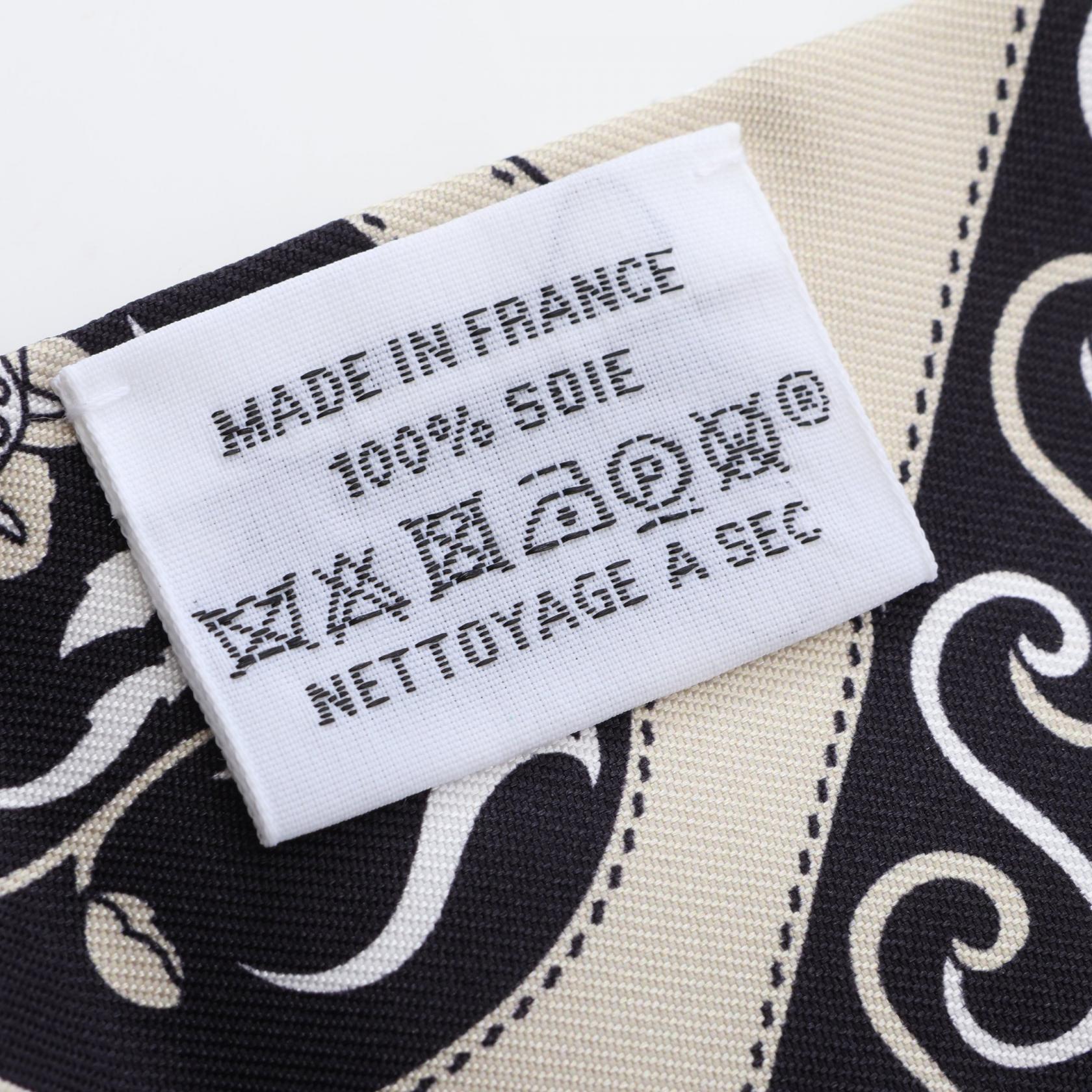 ツイリー Festival des Amazones Bandana リボン スカーフ シルク ベージュ ホワイト ブラック エルメス 財布・小物 HERMES