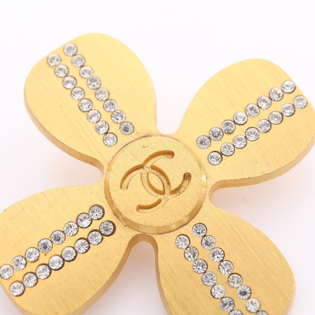 ココマーク ブローチ GP ラインストーン ゴールド クリア 01C シャネル アクセサリー CHANEL